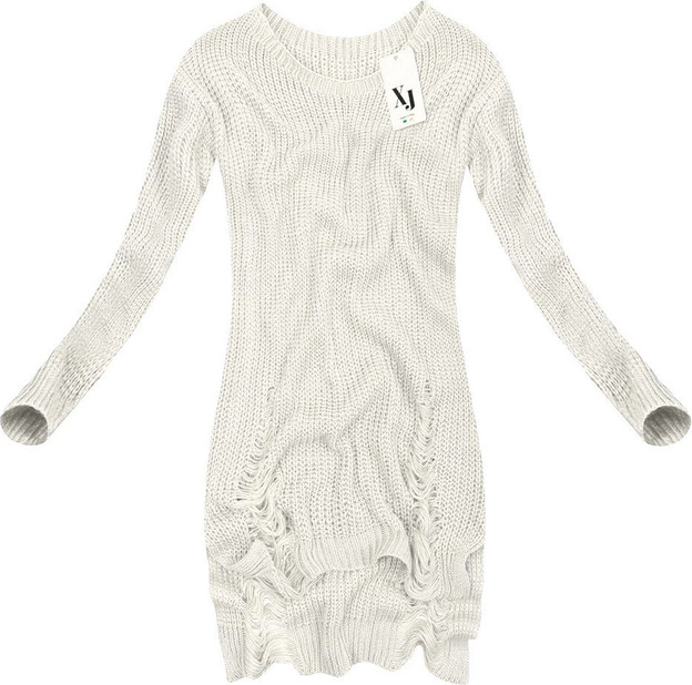 SWETER Z PRZETARCIAMI ECRU (GOOD95)