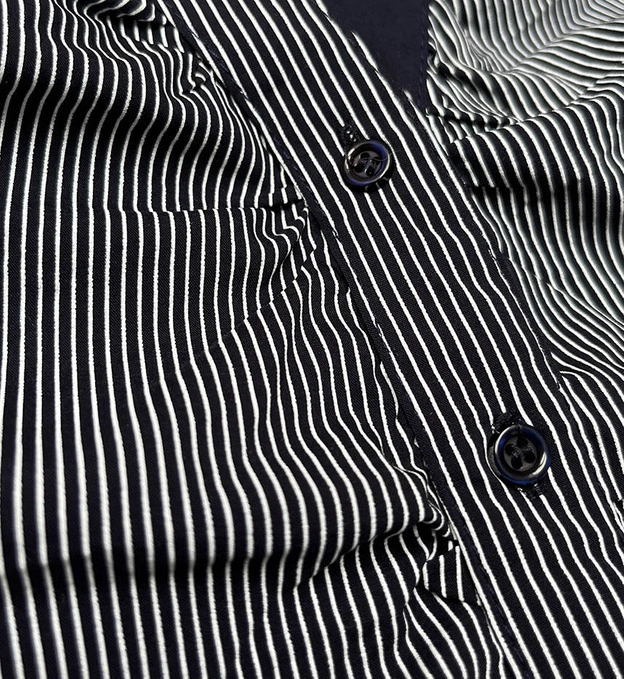 Koszula damska w drobne paseczki granatowa (SSY2026)