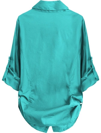 BAWEŁNIANA KOSZULA TURKUSOWA (1037)