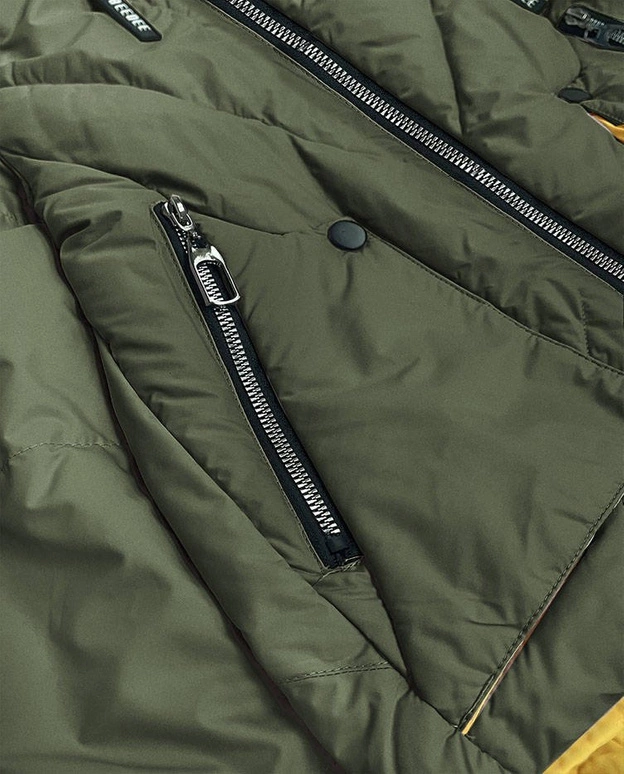 KRÓTKA ASYMETRYCZNA KURTKA DAMSKA KHAKI (0955#)