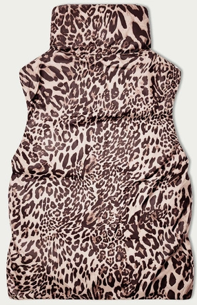 Dwustronna krótka kamizelka S'West perłowy róż-panterka (B8346-51)