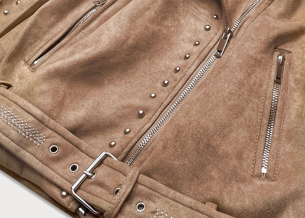 ZAMSZOWA RAMONESKA Z OZDOBNYMI DŻETAMI KARMELOWA (AW600)