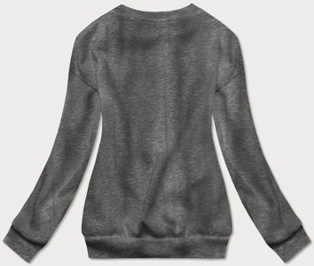Bluza dresowa damska z nadrukiem ciemnoszara (26005)