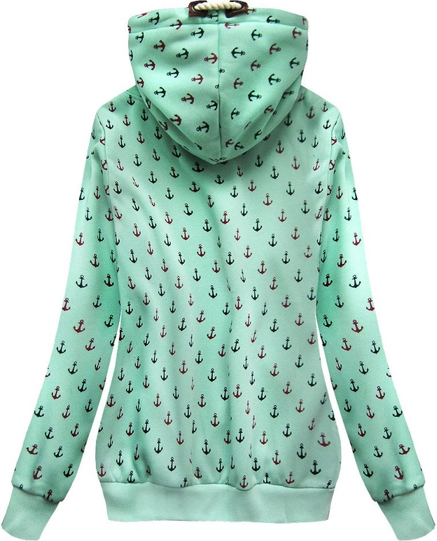 NIEROZPINANA BLUZA W KOTWICE MIĘTOWA (1922)