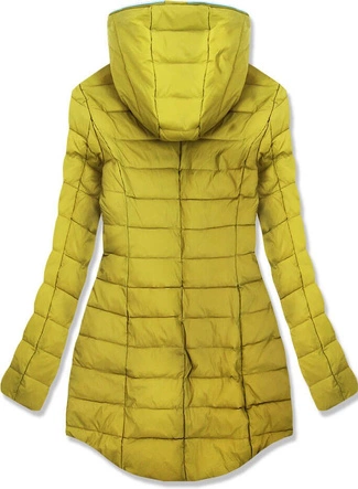 PIKOWANA KURTKA Z KAPTUREM MUSZTARDOWA (7152)