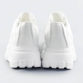 SPORTOWE BUTY DAMSKIE NA PLATFORMIE BIAŁE (S222)