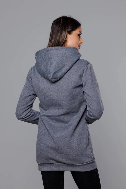 Damska bluza kangurka ciemna szara (YS10003-5)