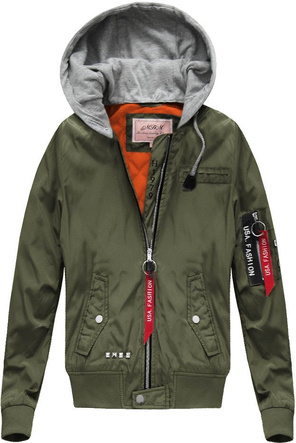 KURTKA BOMBER Z NASZYWKAMI I NITAMI ARMY (W561)