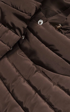 Kurtka damska z dzianinowymi ściągaczami brązowa (p22-6637-103)