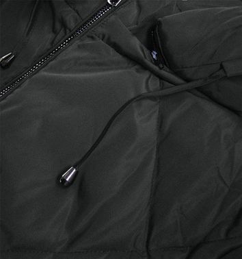 ASYMETRYCZNA KURTKA TRAPEZOWA CZARNA (958)