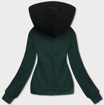 Krótka bluza rozpinana damska ciemna zielona (AMG-63)