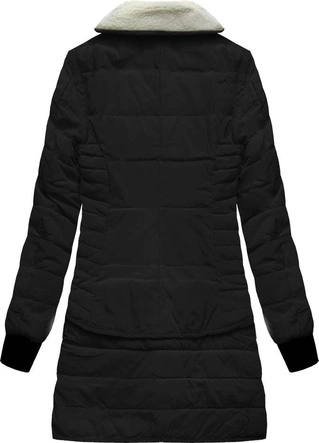 KURTKA Z KOŁNIERZEM CZARNA (4420)