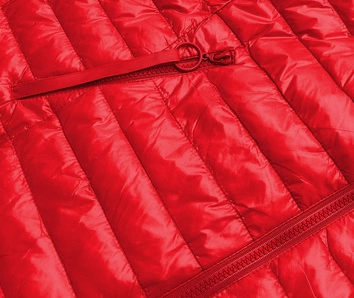 Dwustronna kurtka damska kwiaty czerwona (pc-6105-16)