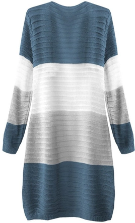 PRĄŻKOWANY KARDIGAN NIEBIESKO-BIAŁY (222ART)