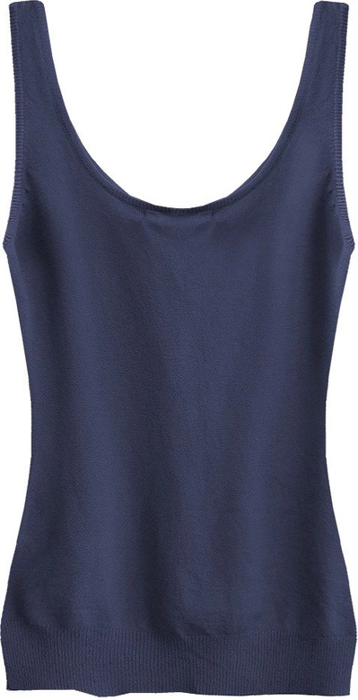 SWETERKOWA BLUZKA NA RAMIĄCZKACH GRANATOWA (1125)