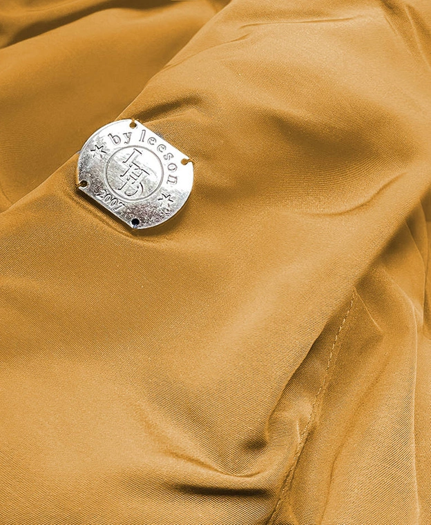 Dwustronna kurtka damska zimowa żółto-czarna (m-21508)