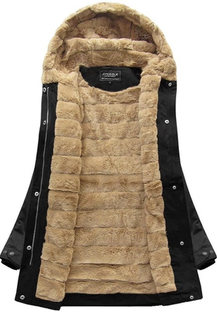 CIEPŁA PARKA ZIMOWA CZARNA (MODEL13)