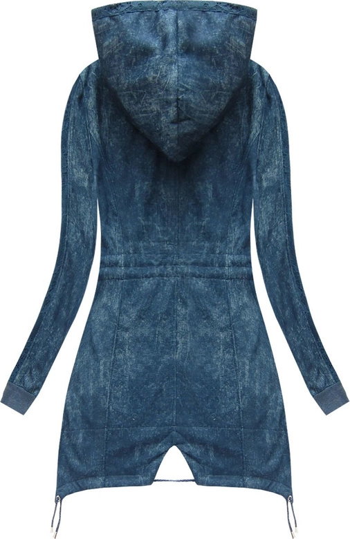 BLUZA Z HAFTAMI I KAPTUREM NIEBIESKA 2 (J205BS)