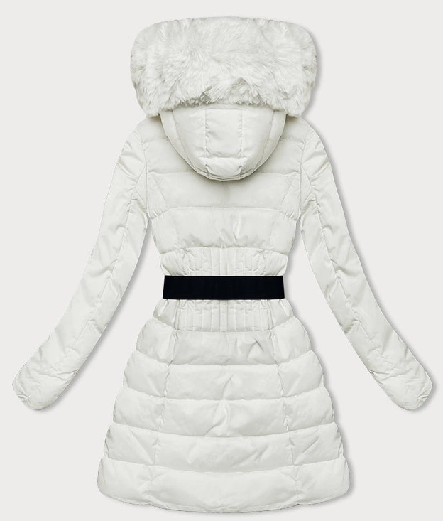 Puchowa zimowa kurtka damska ecru (2M-007)