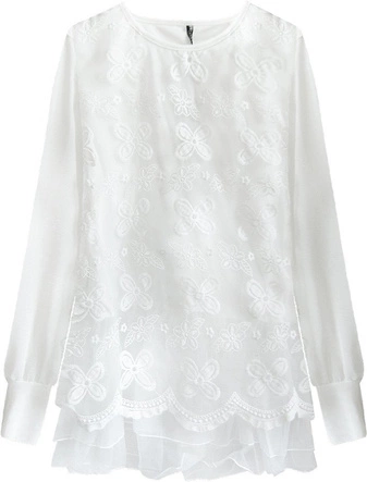 ELEGANCKA BLUZKA Z FALBANĄ BIAŁA (335ART)