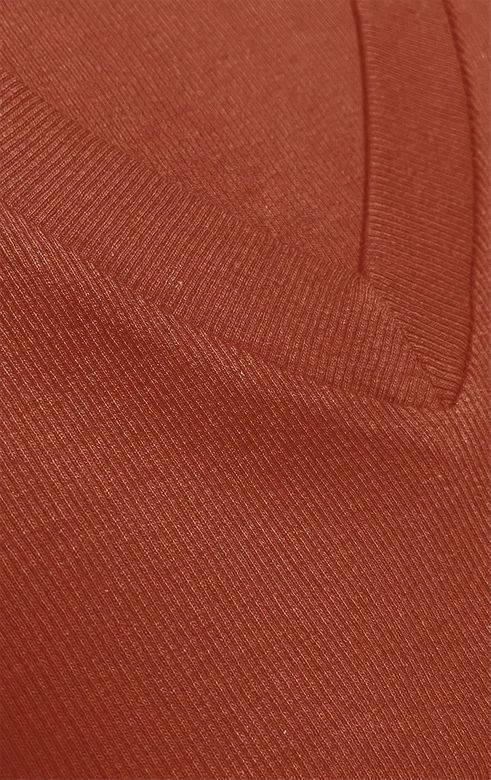 Dopasowana sukienka w prążki pomarańczowa (5579-20)