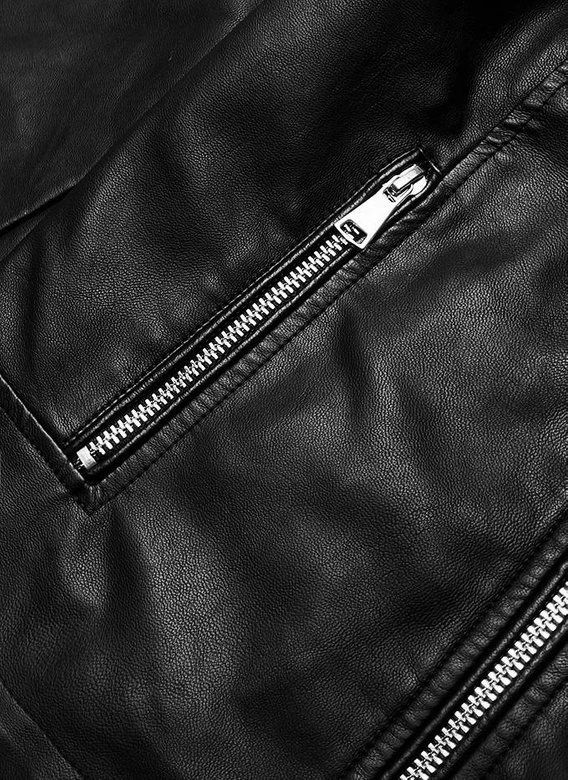 Klasyczna ramoneska ze stójką czarna (11Z8033)