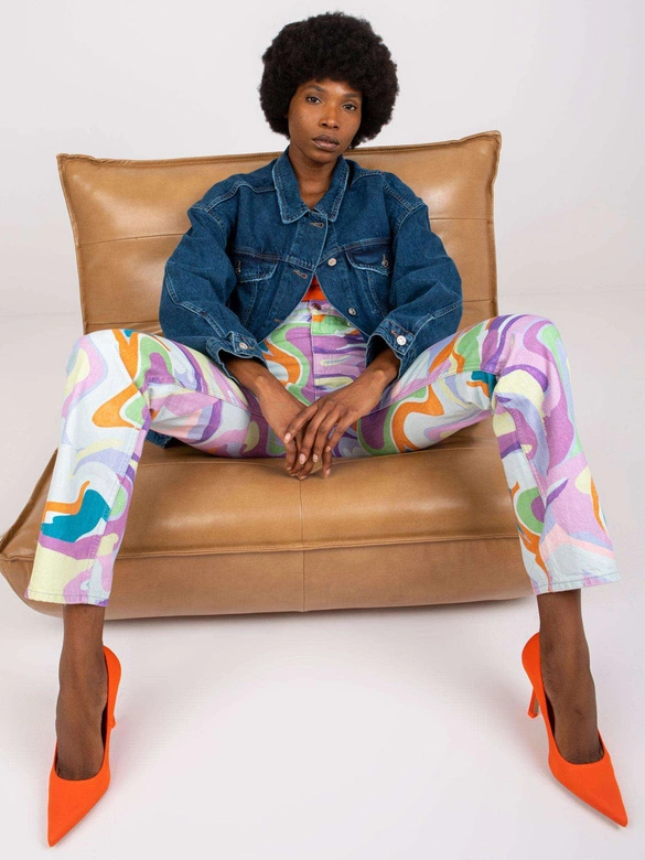 Luźna kurtka damska jeansowa ciemnoniebieska (CKT-02)