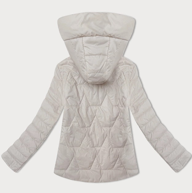 Lekko ocieplana kurtka damska ze stójką i kapturem J Style beżowa (16M9229-62)