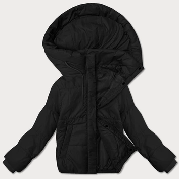 Krótka kurtka damska z kapturem J Style czarna (16M9237-392)
