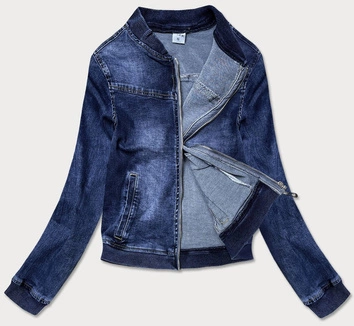 KURTKA DAMSKA BOMBERKA JEANSOWA GRANATOWA (5669-K)