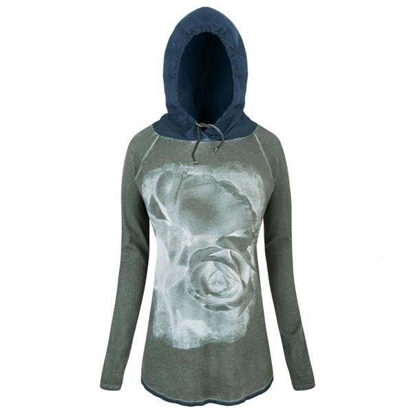 BLUZA Z BŁYSZCZĄCĄ RÓŻĄ KHAKI (5092)