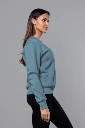 Bluza dresowa damska ze ściągaczami szaroniebieska (W01-9)
