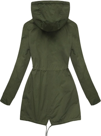 DWUSTRONNA PARKA Z KAPTUREM KHAKI-CZARNA (W306)