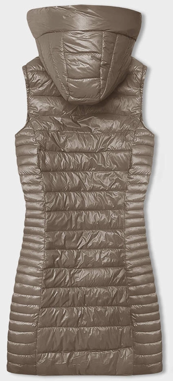 Pikowana kamizelka z kapturem cappuccino (16M9113-62)