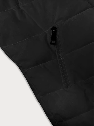 Pikowana kurtka zimowa damska z kapturem LHD czarna (2M-057)