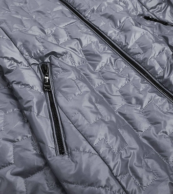 Kurtka damska z ozdobnymi wstawkami szara (mm50)