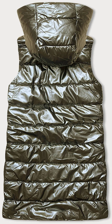 Damska kamizelka z asymetrycznym zamkiem złota (16M9117-403)