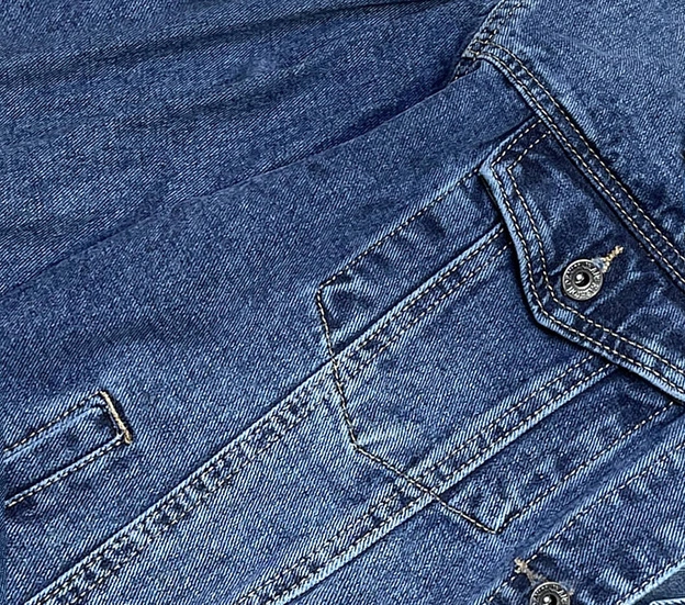 KLASYCZNA KURTKA DŻINSOWA DAMSKA CIEMNA NIEBIESKA (D3577)