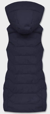 Kamizelka damska z kapturem granatowa (R8133-3)