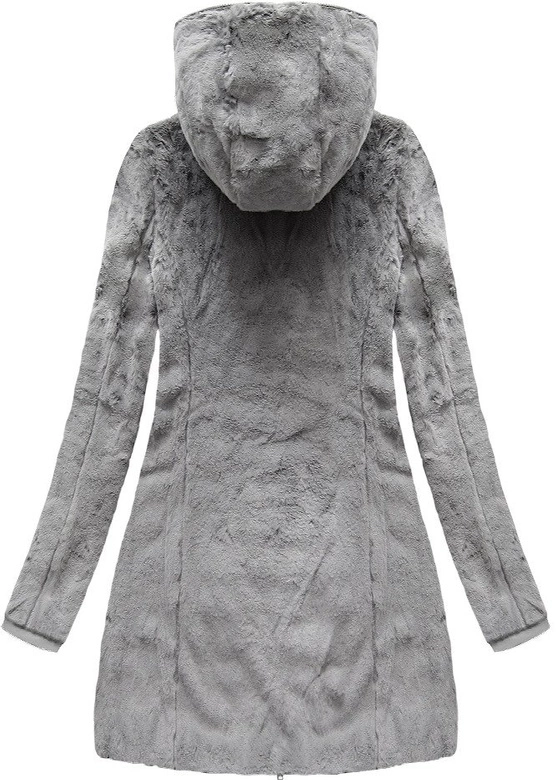 DWUSTRONNA KURTKA Z KAPTUREM SZARA (B7106)