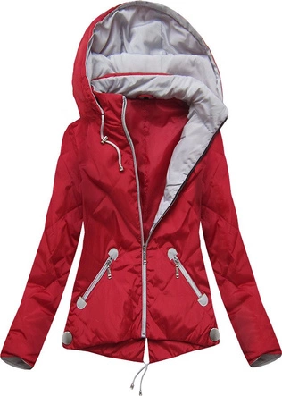 KURTKA Z KAPTUREM CZERWONA (B9517)