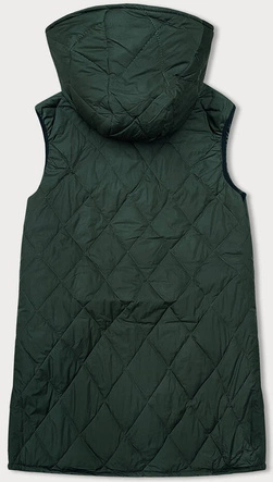 Pikowana kamizelka damska z ozdobną taśmą army (16M9118-136)