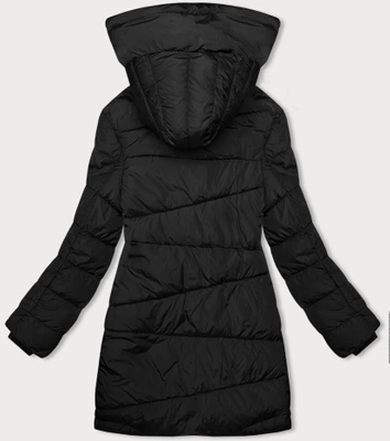 Asymetryczna kurtka damska czarna (2M-21113)