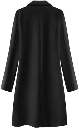 MINIMALISTYCZNY PŁASZCZ NA GUZIK CZARNY (3106)
