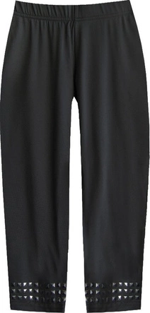 BŁYSZCZĄCE LEGGINSY Z DŻETAMI CZARNE (329ART)