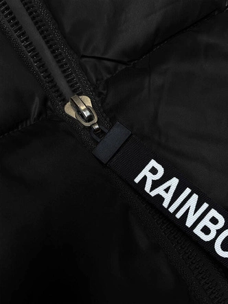 Krótki bezrękawnik damski ze stójką czarny (B8245-1)