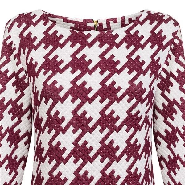 PIKOWANA BORDOWA WZORZYSTA SUKIENKA (S228)