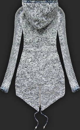 GRUBA BLUZA Z KAPTUREM JASNOSZARA (LX9921)