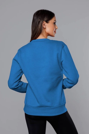 Bluza dresowa damska ze ściągaczami ciemna niebieska (w01-16)