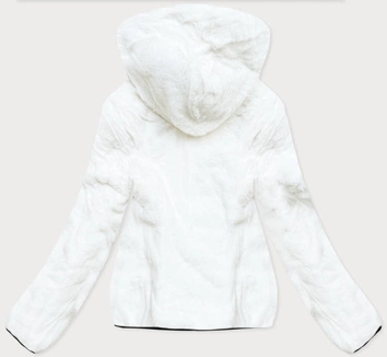 KRÓTKA DWUSTRONNA KURTKA DAMSKA ZIMOWA CZARNO-BIAŁA (B9580-1026)